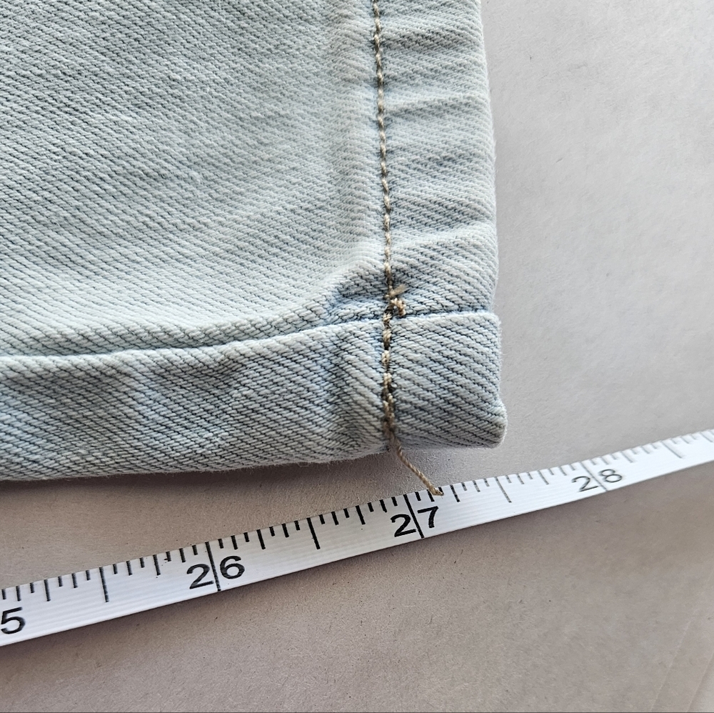 NWOT Easel Paint Splatter Diamond Patchwork Tapered Light Blue Jeans Medium - Picture 8 of 8